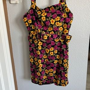 Colorful Flower Print Sundress (M)